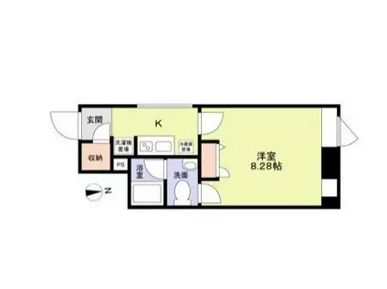 Kハウス芝公園(1K/4階)の間取り写真