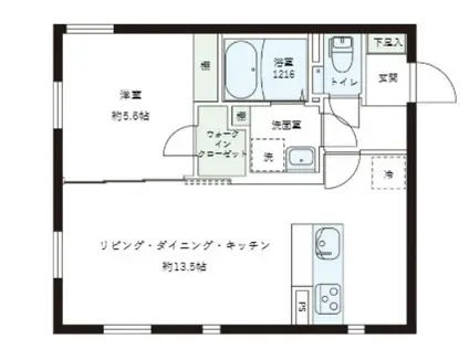 レピュア目黒本町レジデンス(1LDK/4階)の間取り写真