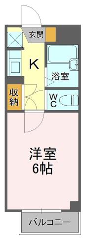 グレース草深(1K/2階)の間取り写真