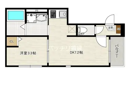 AVENIR MUGINO(1DK/2階)の間取り写真