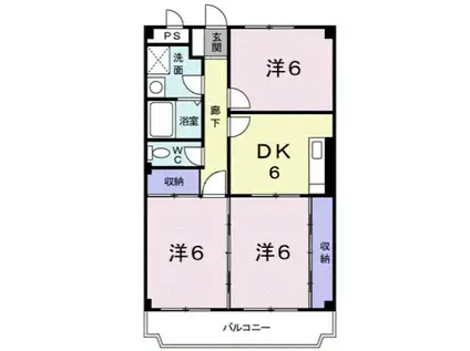 エクセルハイツ川口(3DK/2階)の間取り写真