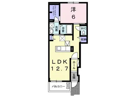 ピア六条(1LDK/1階)の間取り写真
