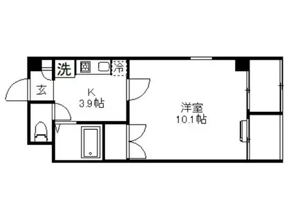 ハウスドリームズ(1K/3階)の間取り写真