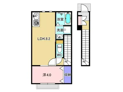 LIBERA(1LDK/2階)の間取り写真