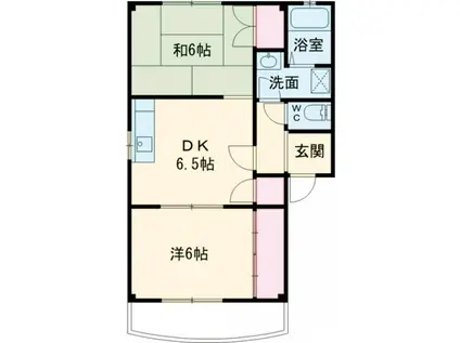 グリシーナA(2DK/1階)の間取り写真