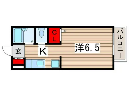 エクセルIII(1K/1階)の間取り写真