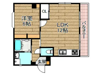 HOLIDAY IN 5(1LDK/3階)の間取り写真