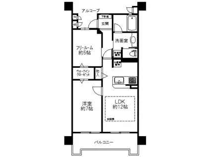 ユニハイム梅田ノルテ(2LDK/4階)の間取り写真