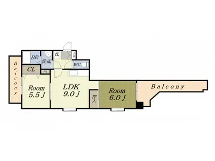 富士プラザ3(2LDK/7階)の間取り写真