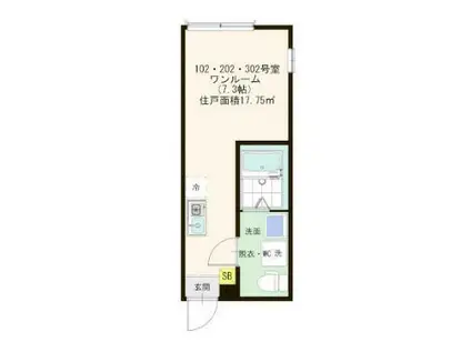 ハーモニーテラス足立VIII(ワンルーム/3階)の間取り写真