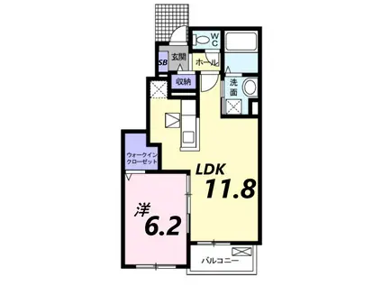 アルモニー・ガーデンII(1LDK/1階)の間取り写真