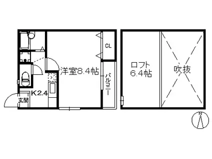 ポラリス笹丘 133(1K/1階)の間取り写真