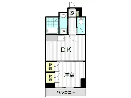 錦糸町パークタウンII(1DK/4階)の間取り写真