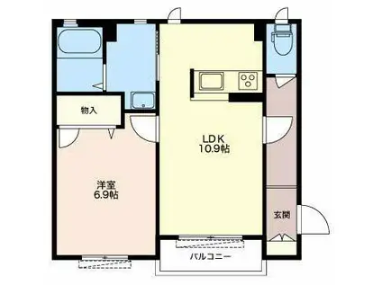 シャーメゾン大岩A(1LDK/1階)の間取り写真