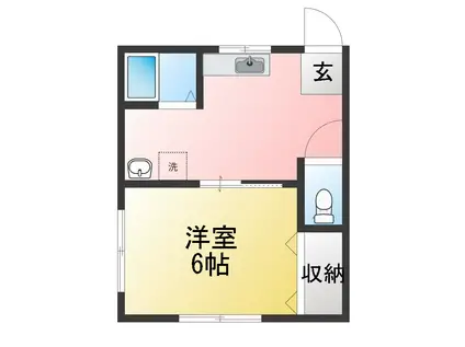 MAISON VERTE(1DK/1階)の間取り写真