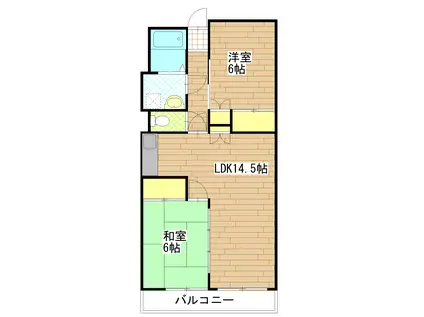 ファーストハイツ高嶺(2LDK/2階)の間取り写真