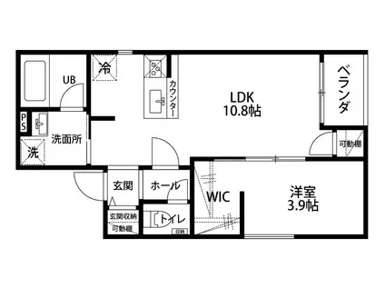 ラフィネ東大畑通(1LDK/3階)の間取り写真