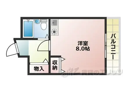 ハイム鳩ケ瀬(ワンルーム/5階)の間取り写真