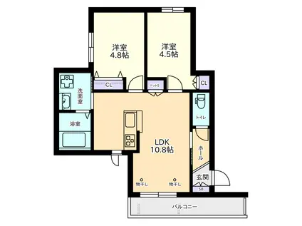 メゾンレオ(2LDK/2階)の間取り写真