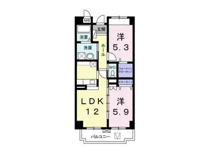 プリーザント(2LDK/4階)の間取り写真