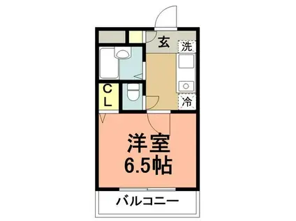 グランドール溝ノ口(1K/2階)の間取り写真