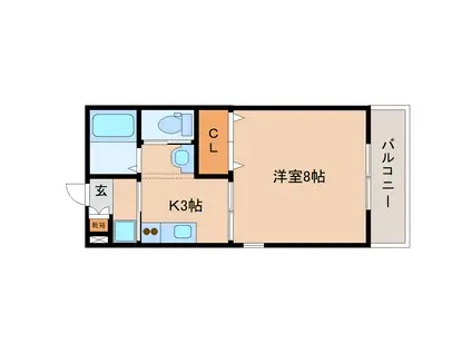 スペース21-2M(1K/3階)の間取り写真