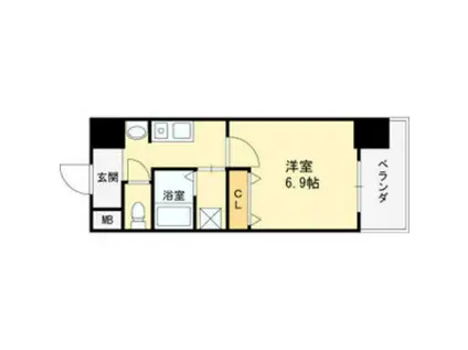 SWISS天王寺I(1K/6階)の間取り写真