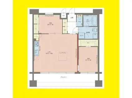 プレジオ東三国(2LDK/7階)の間取り写真