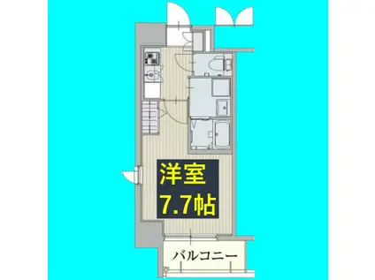 パルティール新栄(1K/4階)の間取り写真