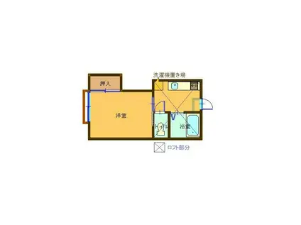 ビラ山富士(1K/1階)の間取り写真