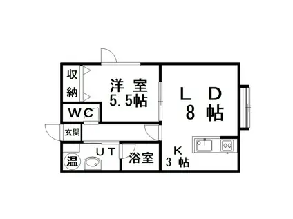 ハイツガーディアン(1LDK/2階)の間取り写真