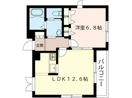 ラウレア東池袋(1LDK/2階)の間取り写真