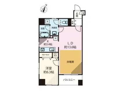 メゾン・ド・日本橋人形町(1LDK/3階)の間取り写真