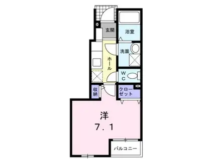 プルーリオン浜田山(1K/1階)の間取り写真