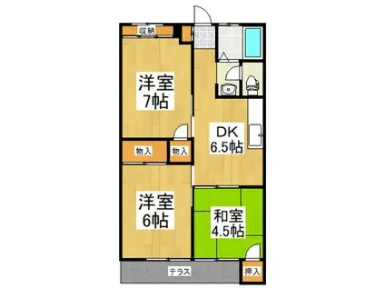 グレートキシ(3DK/1階)の間取り写真