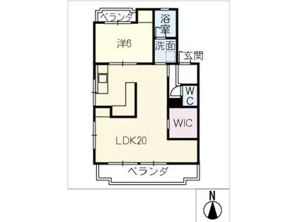 メゾンリリーベル(1LDK/1階)の間取り写真