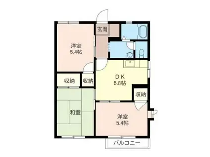 フレグランス・アカシヤA(3K/2階)の間取り写真