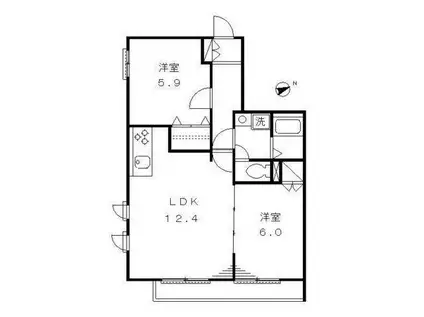めぞん どぅ あんそれいゆ(2LDK/2階)の間取り写真