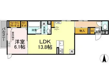 ステラ ルーチェ(1LDK/3階)の間取り写真