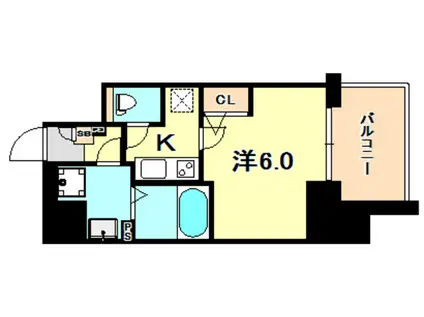 エスリード神戸三宮(1K/13階)の間取り写真