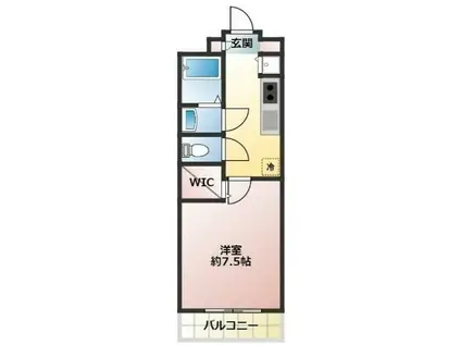 ル・シェノン(1K/4階)の間取り写真