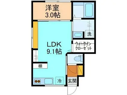 HELIOS中川原ドゥ(1LDK/1階)の間取り写真