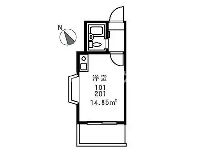 アバハウス習志野(1K/2階)の間取り写真
