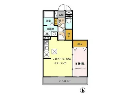 クレールTK(1LDK/1階)の間取り写真