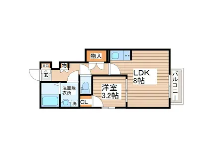 SELENEII(1LDK/1階)の間取り写真