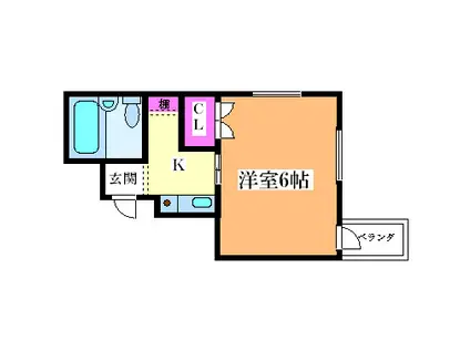 フルーレ野里(1K/2階)の間取り写真