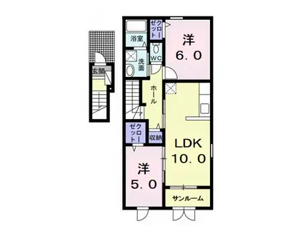アルタイル(2LDK/2階)の間取り写真