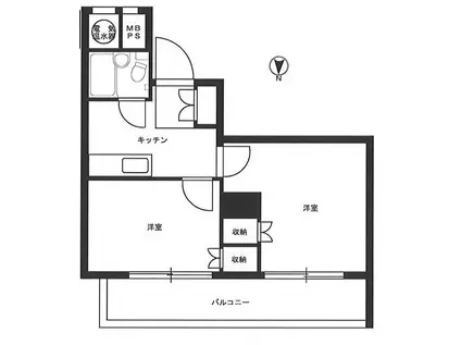 ライオンズマンション白金第2(2K/3階)の間取り写真