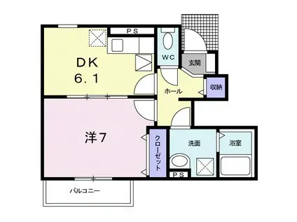 フラン カーサIII(1DK/1階)の間取り写真