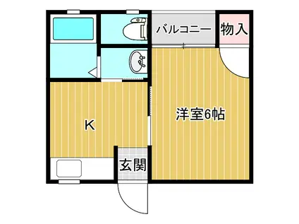 ホーミーハウス(1K/1階)の間取り写真